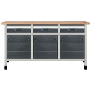 Töölaud "töökõrgus 860 mm, lauaplaat 1610 x 650 mm 3 sahtlit suuruses M, 3 kapimoodulit"
