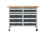 Töölaud "töökõrgus 860 mm, lauaplaat 1130 x 650 mm 8 sahtlit suuruses M"